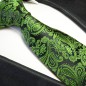 Preview: Krawatte grün paisley Seidenkrawatte - Seide - Krawatte mit Einstecktuch