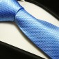 Preview: Extra langes Krawatten Set blau 3tlg. 100% Seide + Einstecktuch + Manschettenknöpfe by Paul Malone 502
