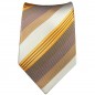Preview: Extra lange Krawatte 165cm - Krawatte Überlänge - gold grau gestreift