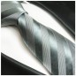 Preview: Extra lange Krawatte 165cm - Krawatte Überlänge - silber gestreift