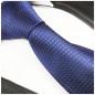 Preview: Krawatte blau uni Seidenkrawatte - Seide - Krawatte mit Einstecktuch und Manschettenknöpfe
