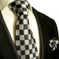 Preview: Schwarz graues Krawatten Set 2tlg