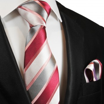 Silk Necktie Set 2pcs. mens tie and pocket square colorful striped 2046