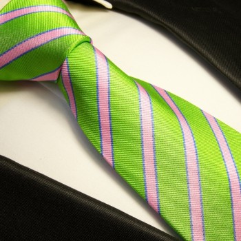 Gruen pinke Krawatte 100% Seidenkrawatte 378