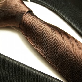 Braune Krawatte 100% Seidenkrawatte ( extra lang 165cm ) 435