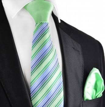 Kontrast Knoten Krawatten Set 2tlg Krawatte + Einstecktuch mintgrün P5