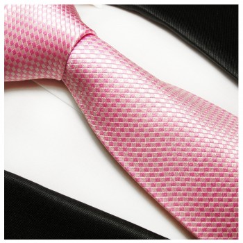 Krawatte pink 100% Seide uni 501