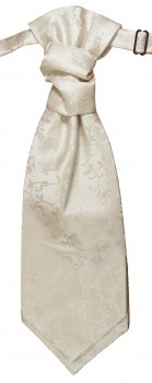 Cravat ivory off-white floral | pre-tied wedding ascot tie PLv41