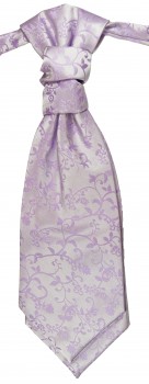 Cravat purple lilac floral | pre-tied wedding ascot tie PLv93