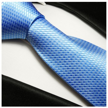 Krawatte blau uni 100% Seide 502