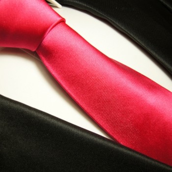 Krawatte pink 100% Seide uni satin 505