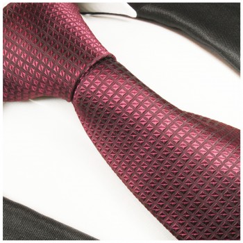 Krawatte mauve pink 100% Seide kariert 2055
