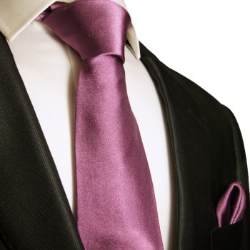 Dark pink mauve silk necktie set 2pcs. mens tie and pocket square 986