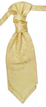 Cravat cream gold floral | pre-tied wedding ascot tie PLv15