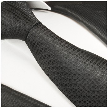 Schwarze Krawatte 100% Seidenkrawatte ( extra lang 165cm ) 2007