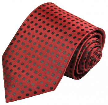 Paul Malone Krawatte rot schwarz gepunktet v22