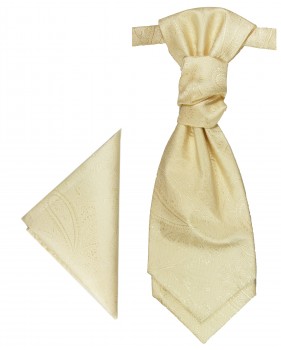 Cream cravat paisley | Ascot tie and pocket square | Wedding plastron PH27
