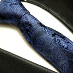 Krawatte blau paisley brokat 100% Seide 518