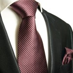 Paul Malone dark pink necktie set 2pcs. mens tie and pocket square 950