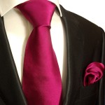 Pink Silk Necktie Set 2pcs. Tie + Hanky 942