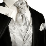 Tuxedo VEST SET silver paisley V3