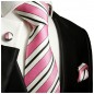 Preview: Paul Malone Krawatte 100% Seide pink 110