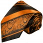 Preview: Extra lange Krawatte 165cm - Krawatte orange barock gestreift