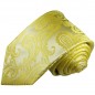 Preview: Extra lange Krawatte 165cm - Krawatte gelb paisley