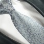 Preview: silber blau floral Krawatte