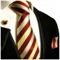 Preview: Extra lange Krawatte 165cm - Krawatte Überlänge - weinrot gestreift