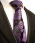 Preview: Paisley Krawatte lila violett Seide