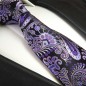 Preview: schwarz lila Paisley Krawatte