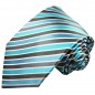 Preview: Extra lange Krawatte 165cm - Krawatte türkis gestreift