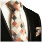 Preview: Extra lange Krawatte 165cm - Krawatte orange kariert