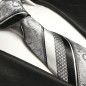 Preview: Krawatte silber schwarz barock gestreift Seide