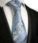 Preview: Hellblaue Krawatte paisley gestreift Seide 384