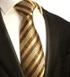 Preview: Krawatte gold braun paisley gestreift