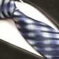 Preview: Krawatte blau gestreift Seide 395