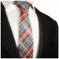 Preview: Schmale Schottenmuster blau rote Krawatte 100% Seidenkrawatte 636-schmal