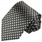 Preview: Krawatte schwarz silber gepunktet Seide