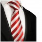 Preview: Krawatte rot weiß gestreift Seide