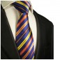 Preview: Krawatte blau gelb orange gestreift 332