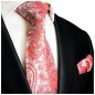 Preview: Krawatte rot paisley Seide mit Einstecktuch