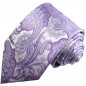 Preview: Extra lange Krawatte 165cm - Krawatte lila flieder paisley