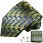 Preview: Krawatte grün Blatt Muster
