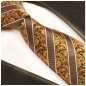 Preview: Extra lange Krawatte 165cm - Krawatte braun gestreift