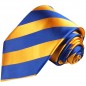 Preview: Krawatte blau orange breit gestreift Seide 409