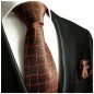 Preview: Krawatte rotbraun mit Einstecktuch