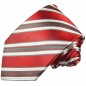 Preview: Krawatte rot grau gestreift Seide