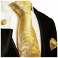Preview: Extra lange Krawatte 165cm - Krawatte Überlänge - gelb paisley